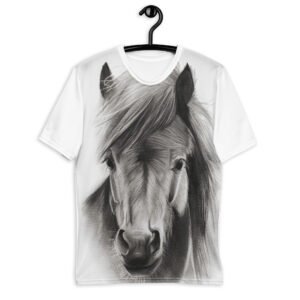 t shirt cheval – portrait graphite haute qualité | impression artistique