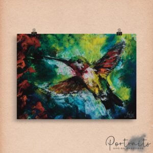 nectar du colibri: peinture à l'huile poster imprimé