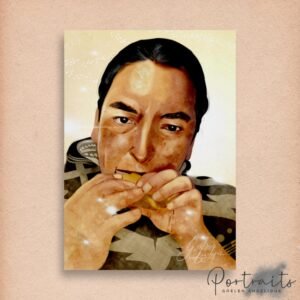 affiche: intiplumazul à l'ocarina peinture digitale par goelen angélique